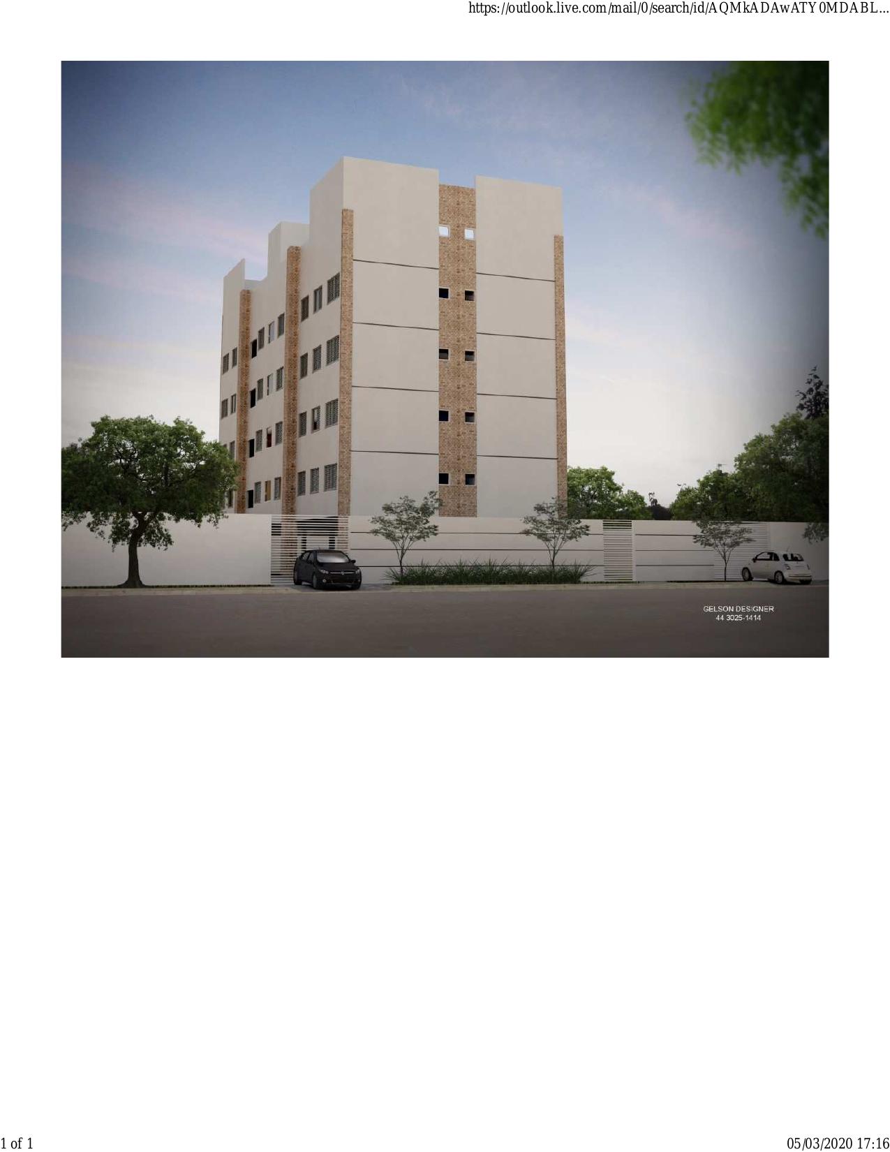 Fachada de edifício residencial em projeto executivo